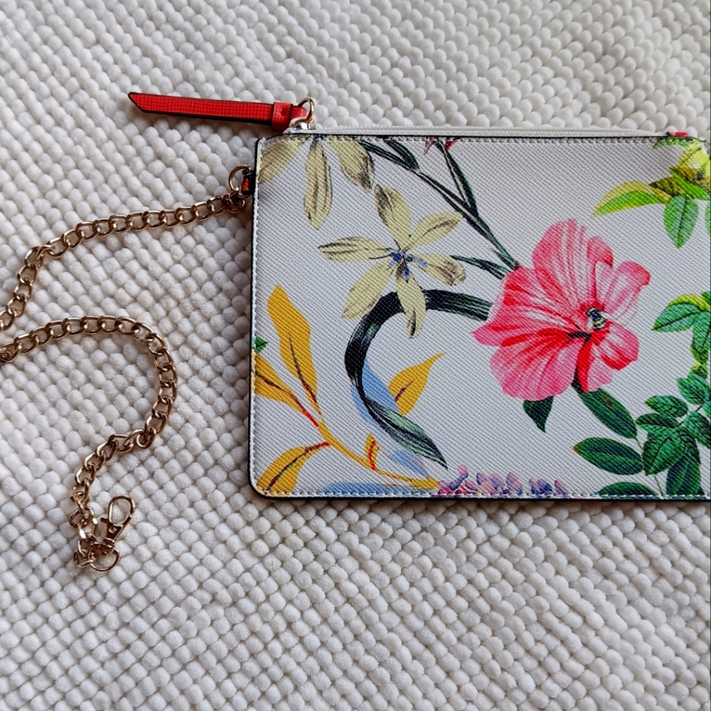 Like NEW! Franco Sarto Palm Paradise Floral Tote Bag with chained flat mini bag - Picture 5 of 8